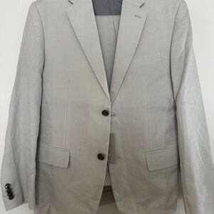H&M Light Gray Slim Fit Linen Blazer